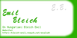emil bleich business card
